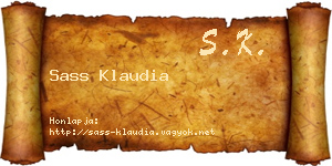 Sass Klaudia névjegykártya