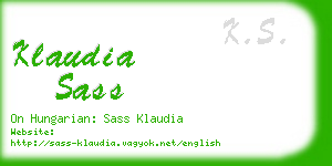 klaudia sass business card